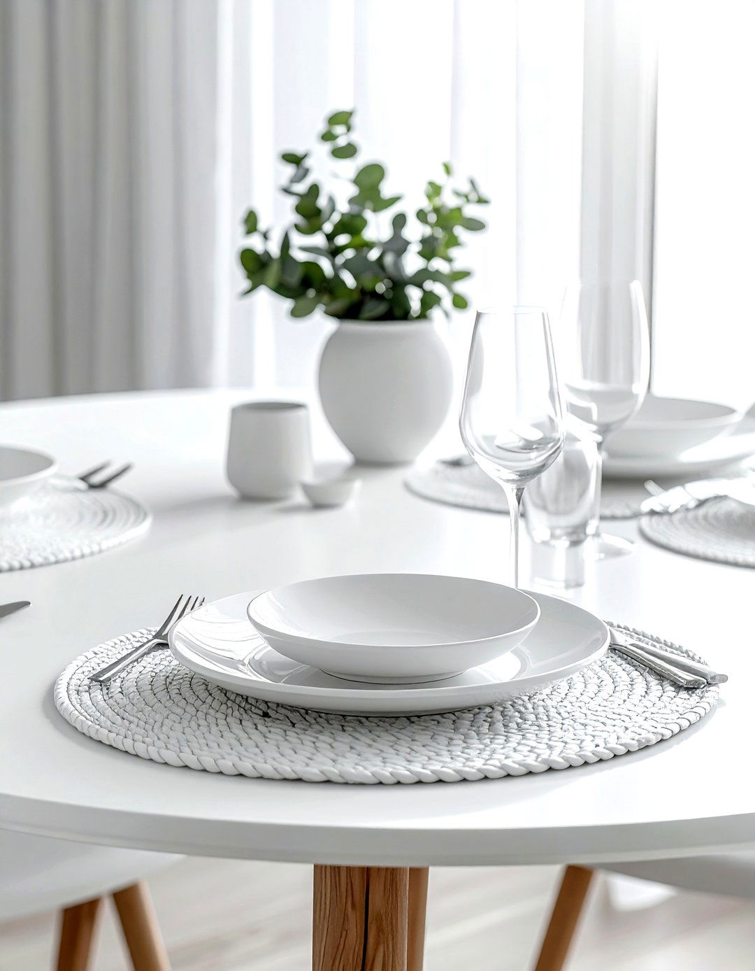 White Placemats - 30 white dining room accessories ideas