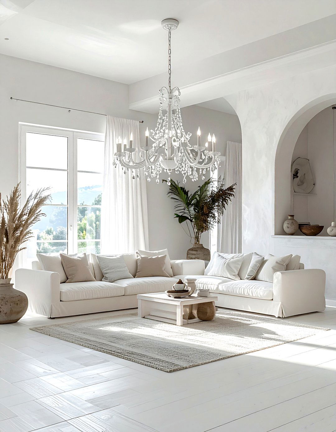 White Plaster Chandelier - 30 living room chandeliers