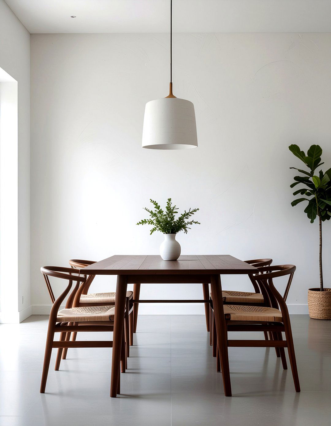 White Plaster Wall - 30 rustic modern dining room ideas