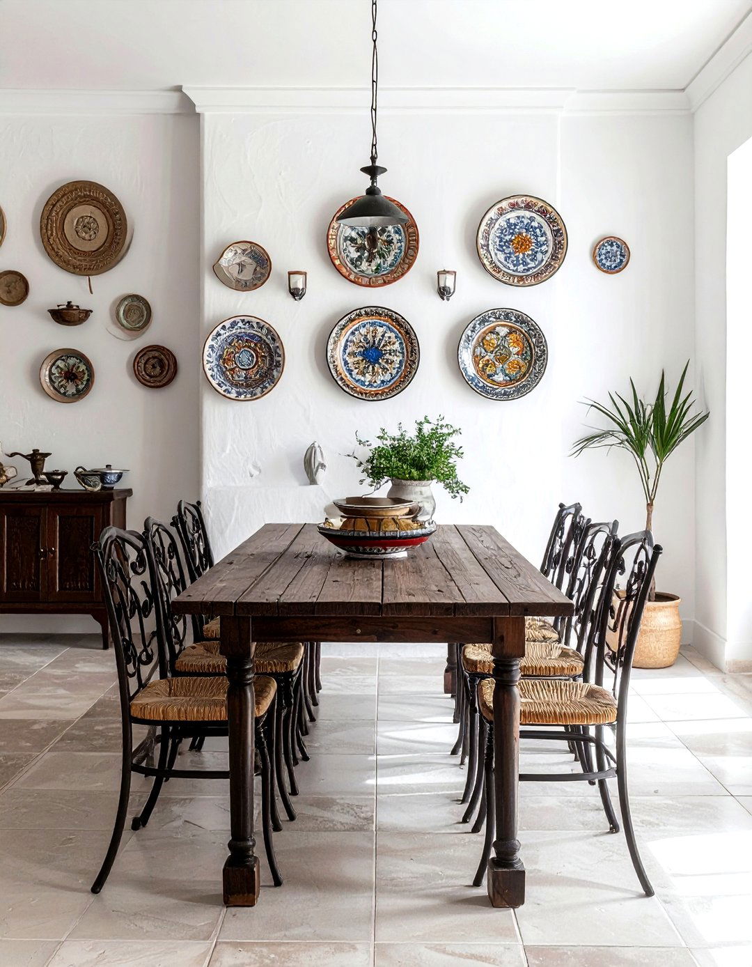 White Plaster Wall - 30 Spanish dining room ideas