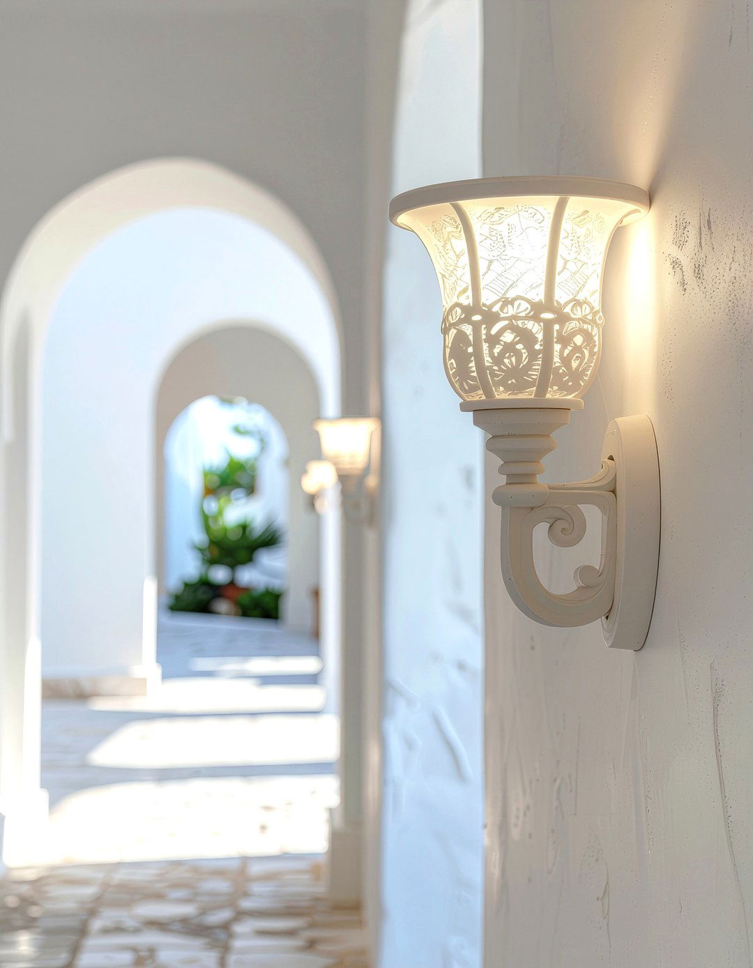 White Plaster Wall Sconce - 30 entryway lighting ideas