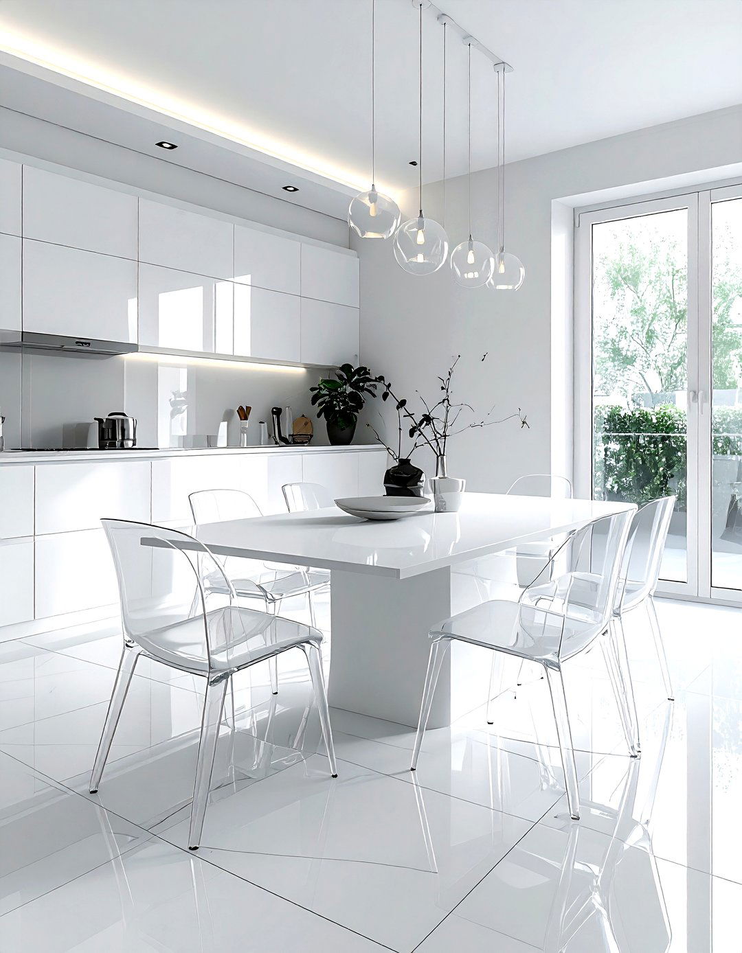 White Porcelain Tile - 30 dining room tile ideas