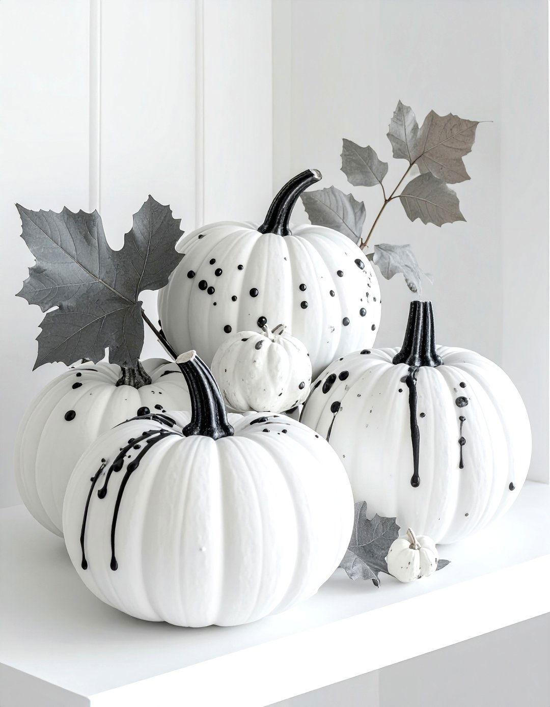 White Pumpkin Arrangement - 30 spooky decor ideas