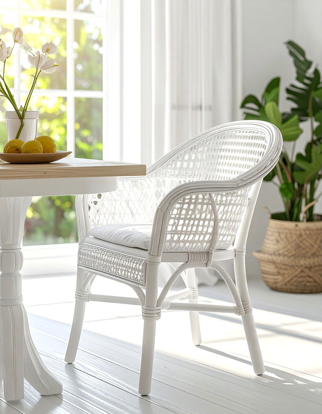 White Rattan Dining Chair - 30 rattan dining chair ideas