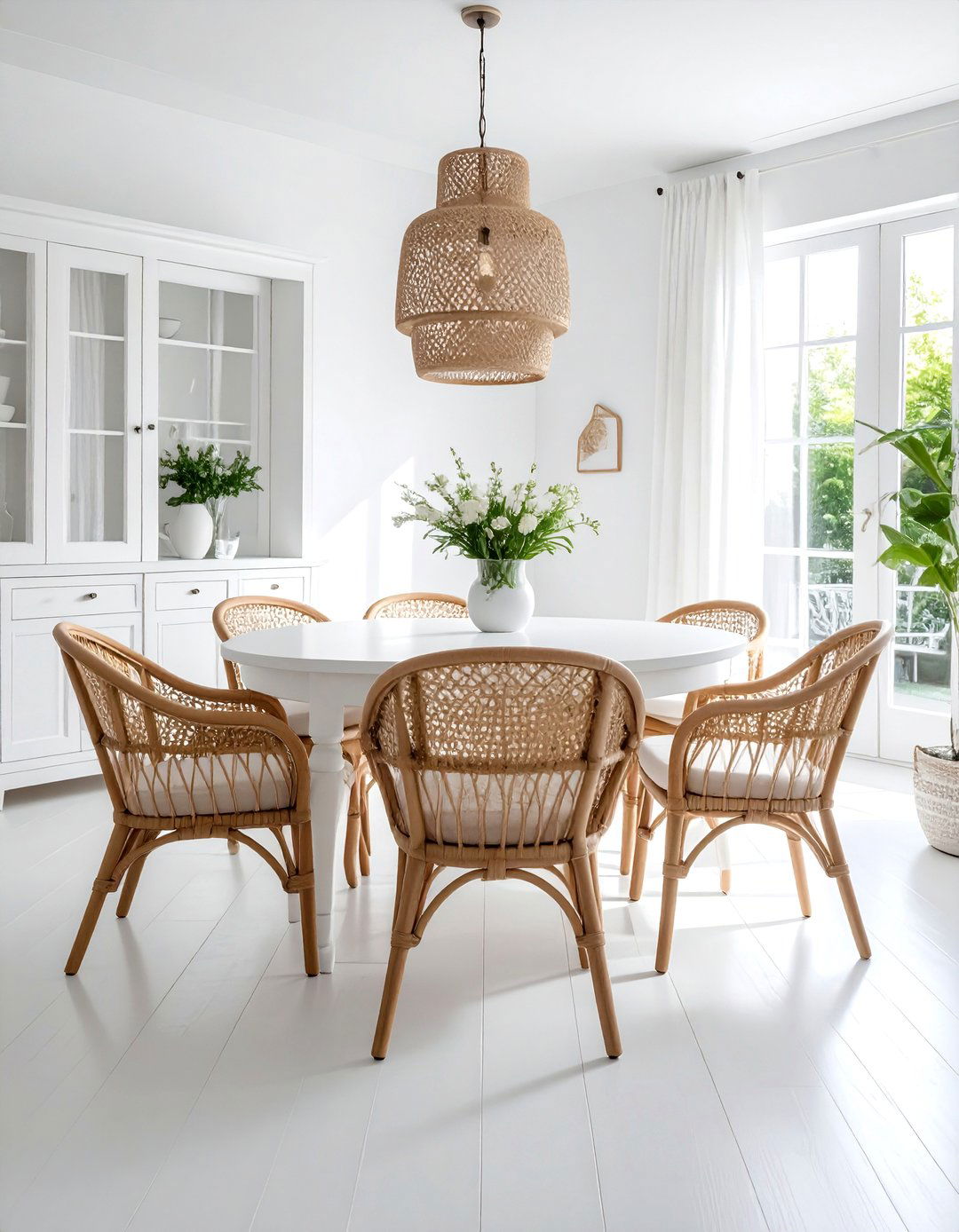 White Rattan Dining Room - 30 rattan dining room ideas