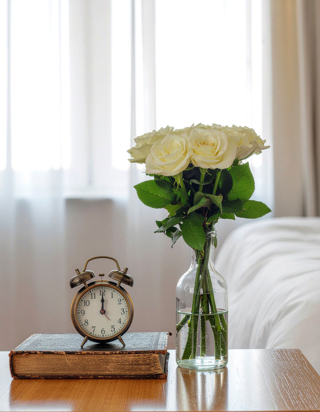 White Rose Bouquet - 30 bedroom faux flowers