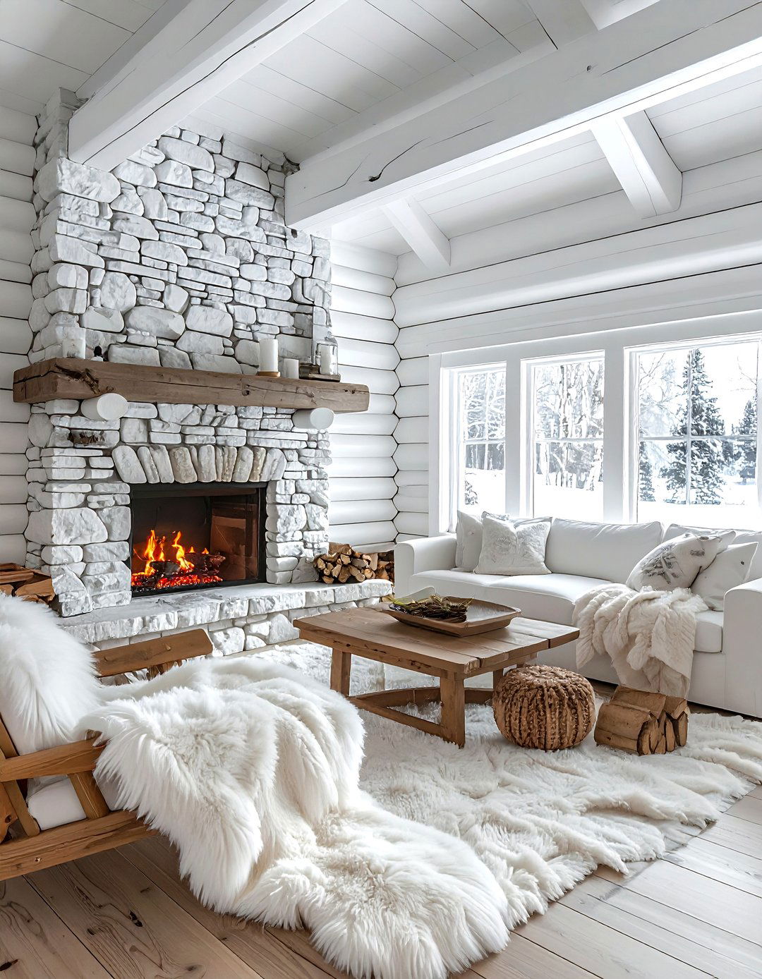 White Rustic Cabin - 30 white decor ideas