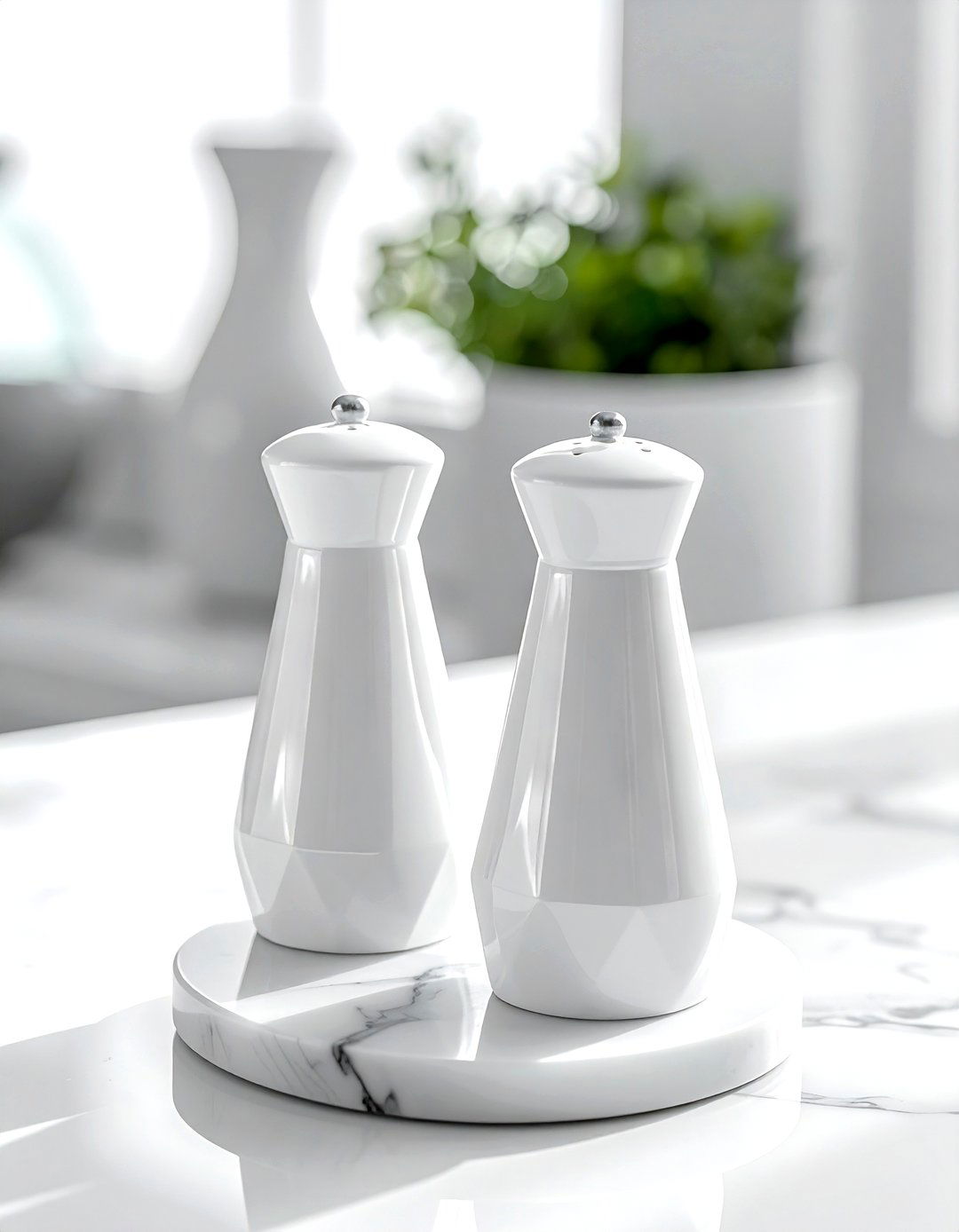 White Salt And Pepper Shakers - 30 white dining room accessories ideas