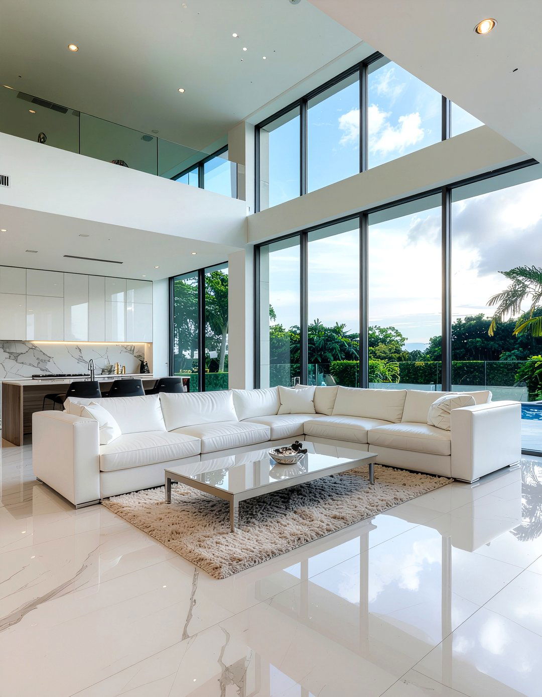 White Sectional Sofa - 30 L-shaped sofa living room ideas