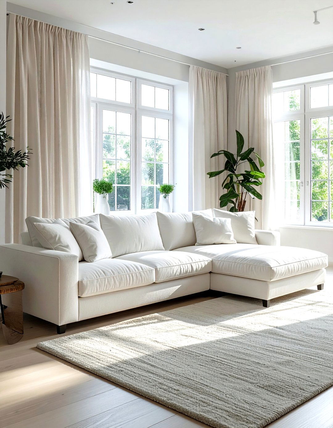 White Sectional Sofa - 30 white living room furniture ideas