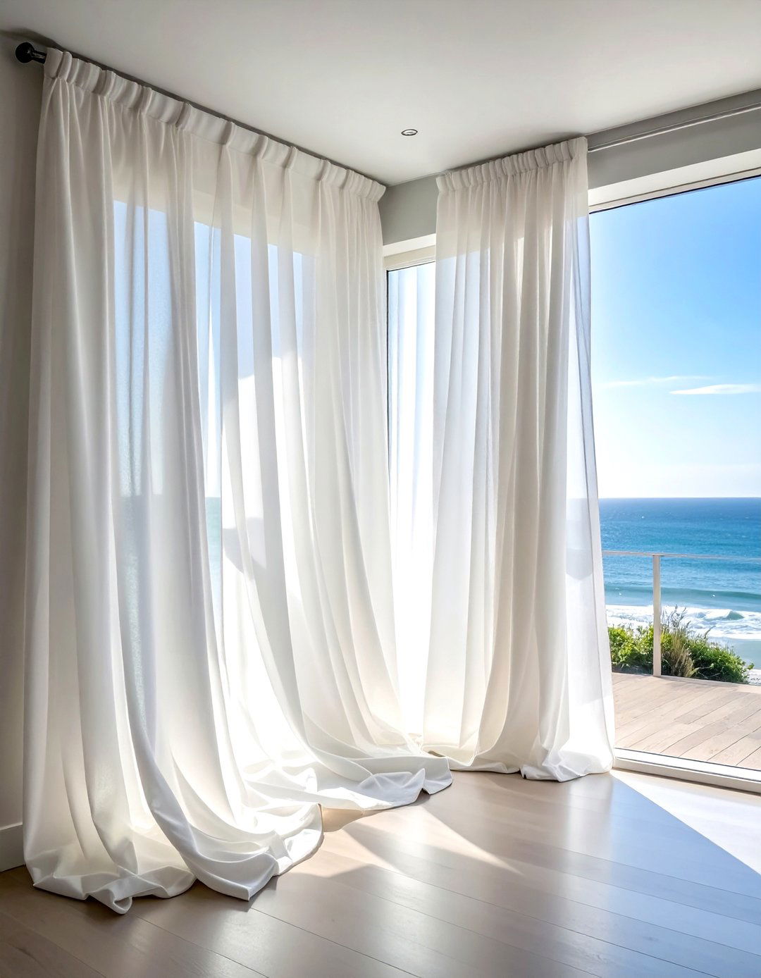 White Sheer Curtain - 30 white bedroom accessories ideas