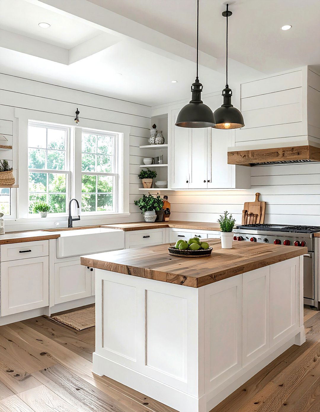 White Shiplap Backsplash - 30 kitchen paneling ideas