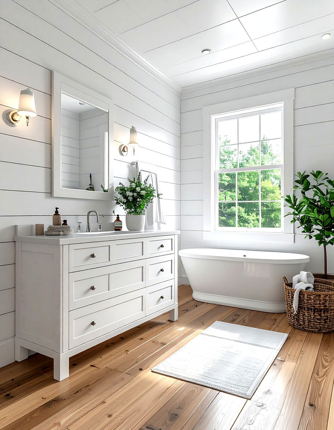White Shiplap Bathroom - 30 white bathroom design ideas