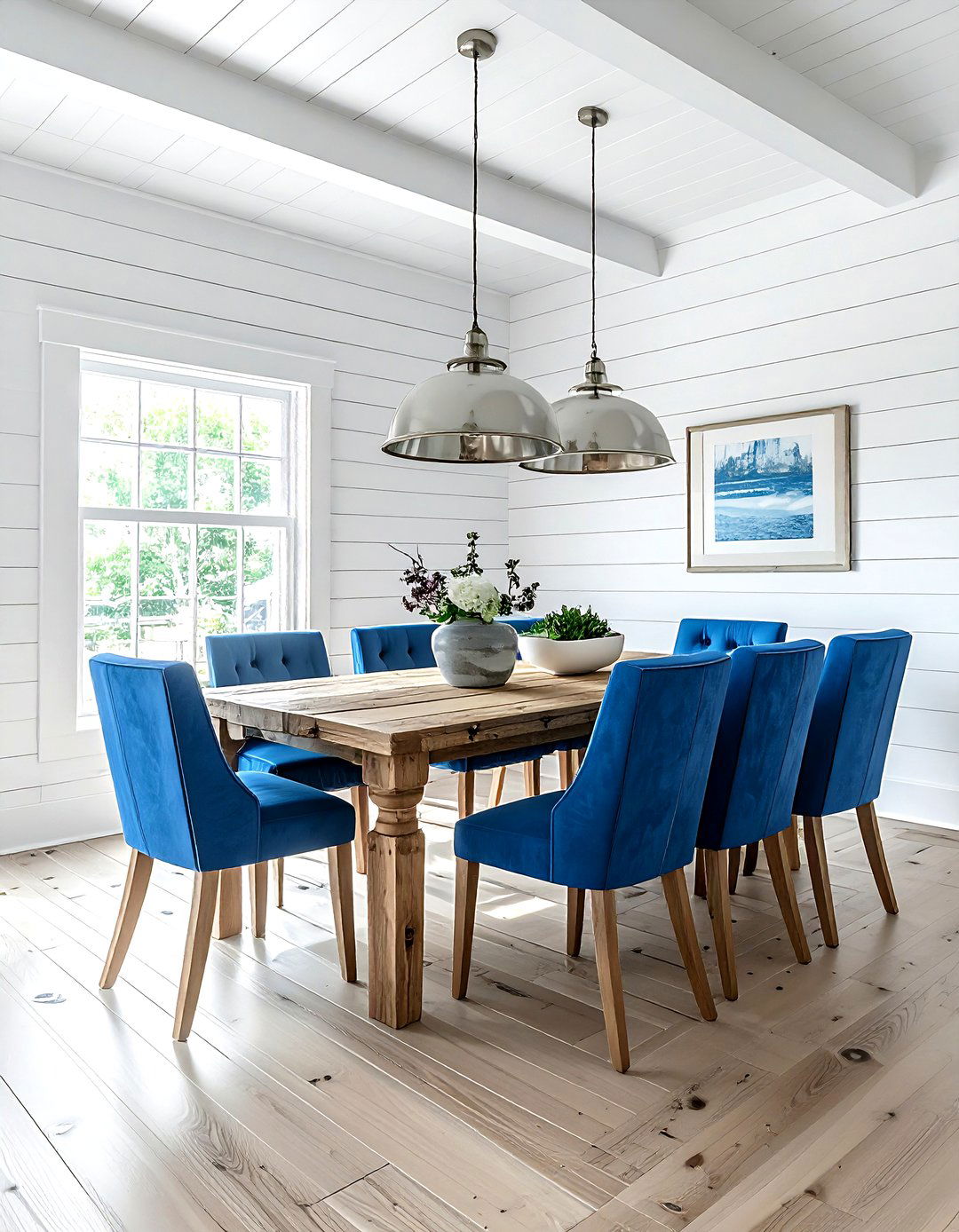 White Shiplap Dining Room - 30 Nantucket dining room ideas