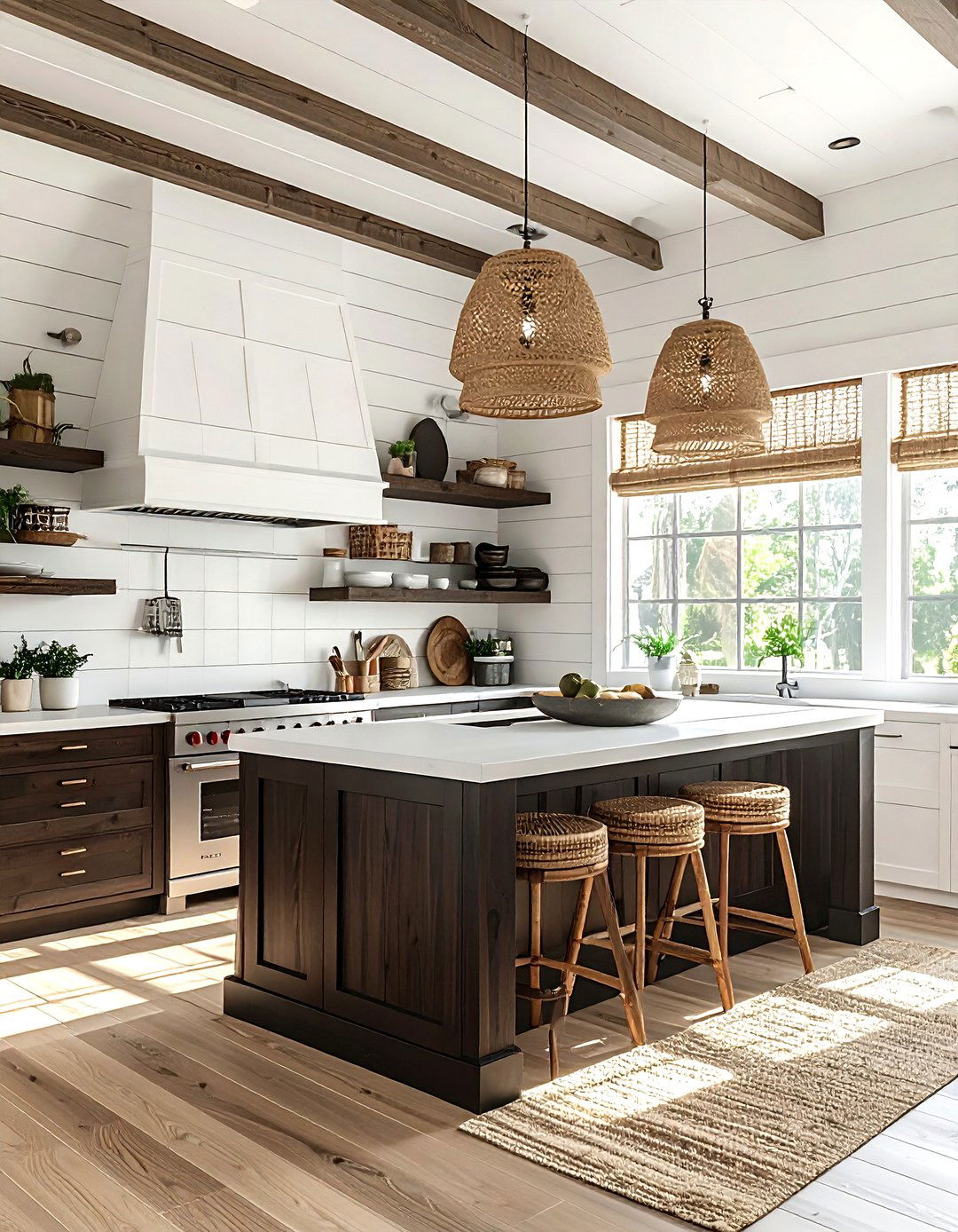 White Shiplap Walls - 30 Caribbean kitchen ideas