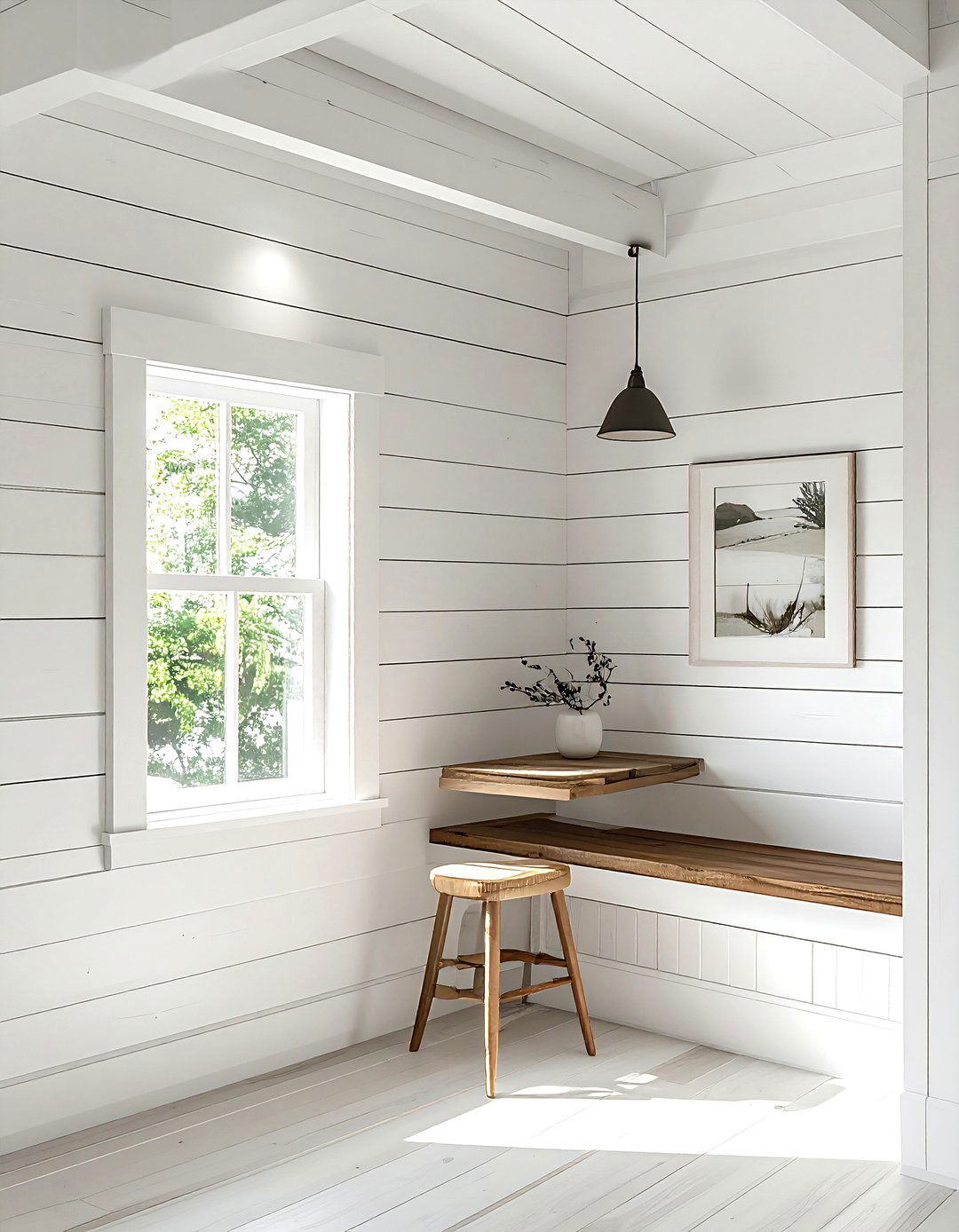 White Shiplap Walls - 30 coastal cottage kitchen ideas