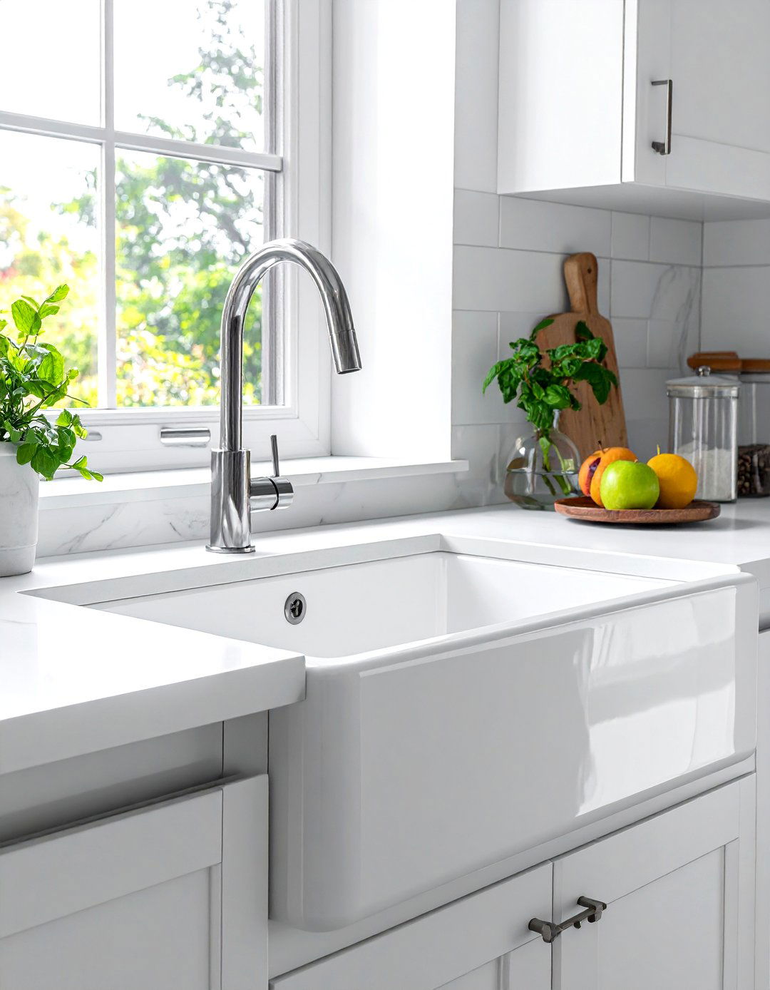 White Single Bowl Sink - 30 white sink kitchen ideas