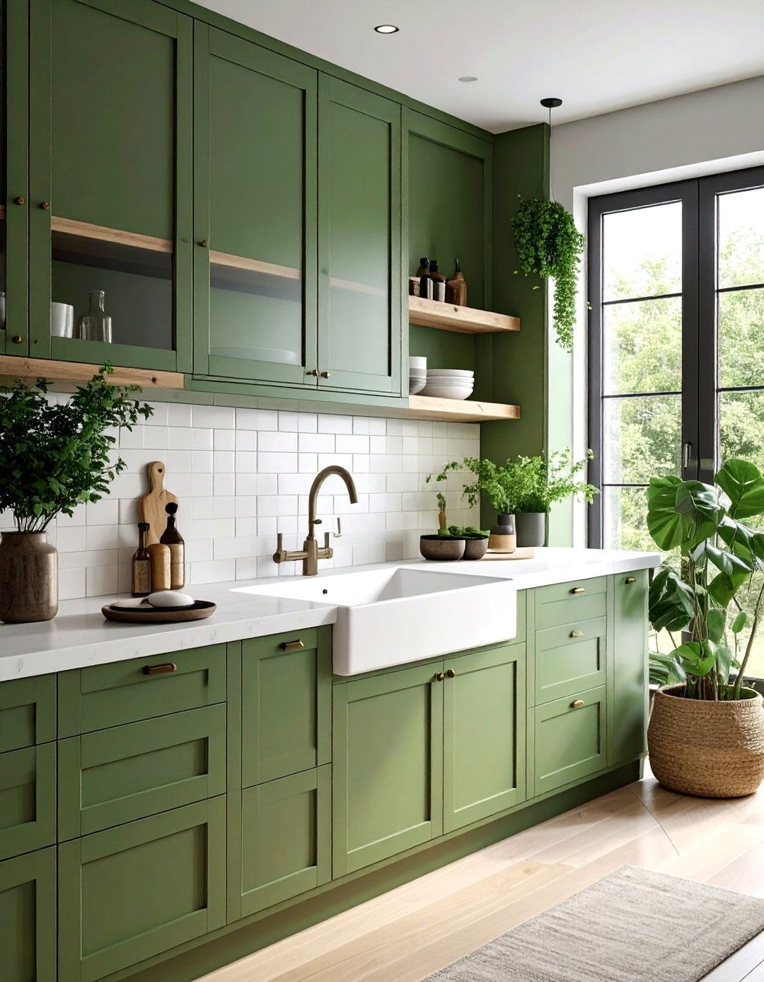 White Sink Green Cabinets - 30 white sink kitchen ideas