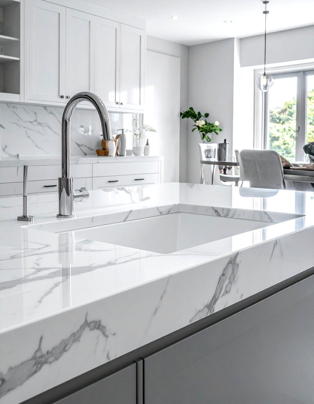White Sink Marble Countertop - 30 white sink kitchen ideas