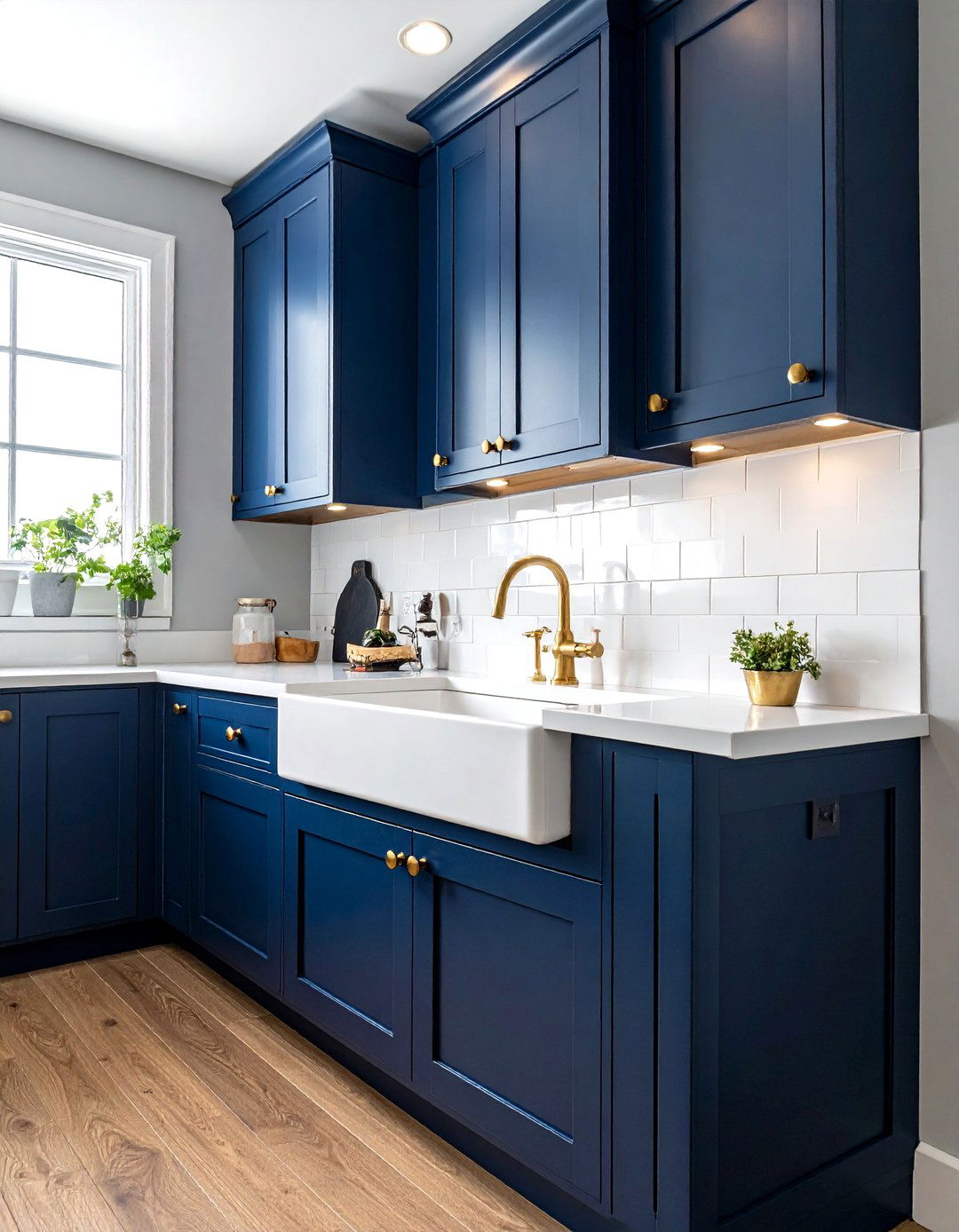 White Sink Navy Cabinets - 30 white sink kitchen ideas