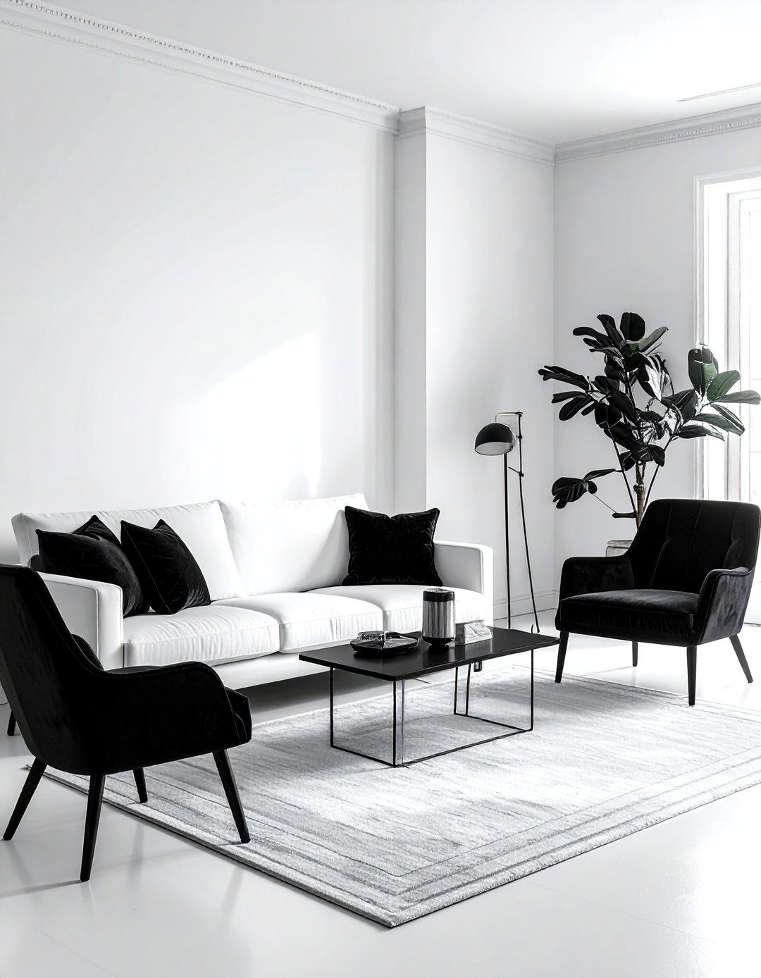 White Sofa With Black Accent Chairs - 30 living room sofa and chairs ideas
