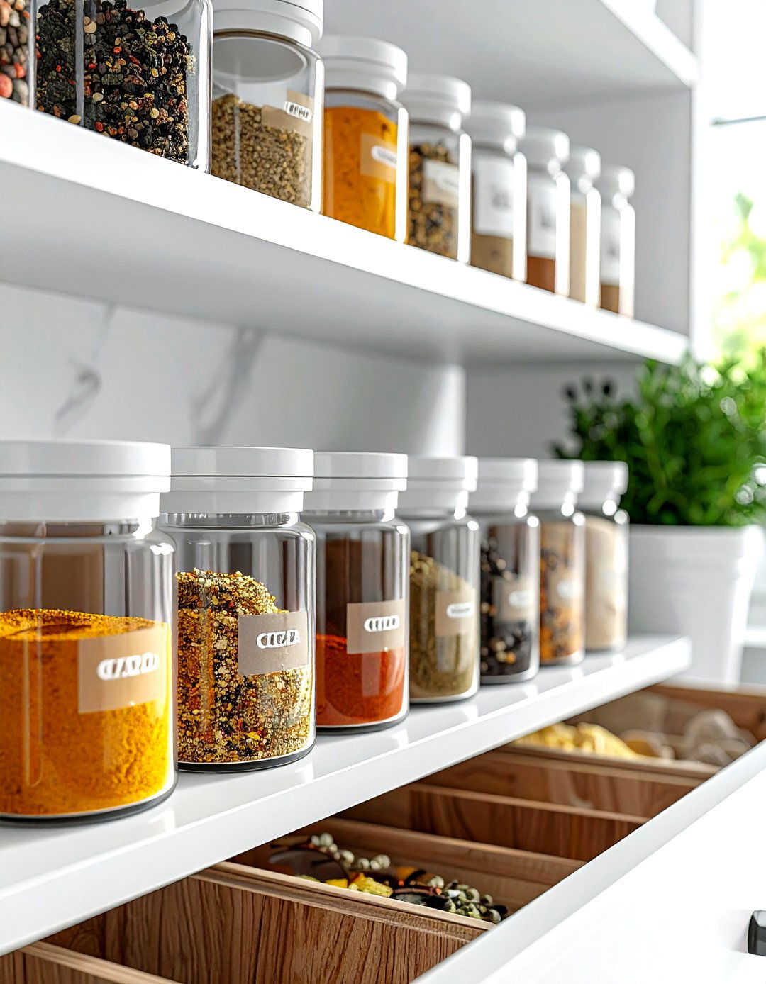 White Spice Jar Labels - 30 white kitchen accessories ideas