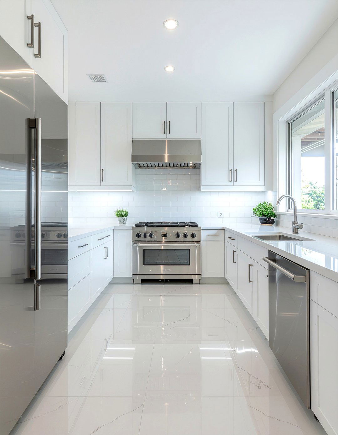White Subway Glass Tile - 30 glass tile kitchen backsplash ideas