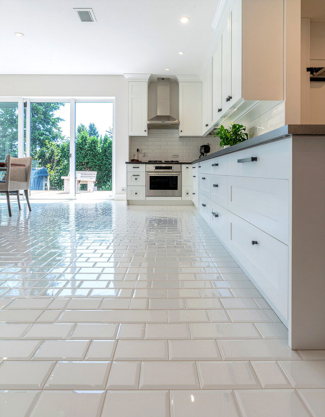 White Subway Porcelain Tile - 30 porcelain tile floor kitchen ideas