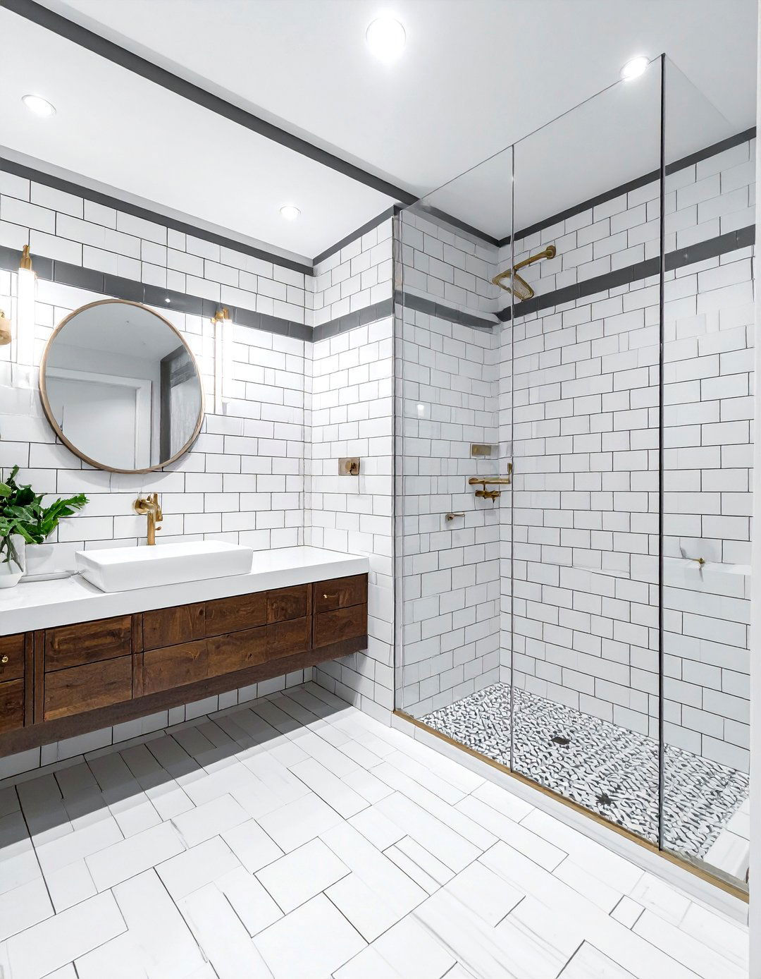White Subway Tile - 30 bungalow bathroom ideas