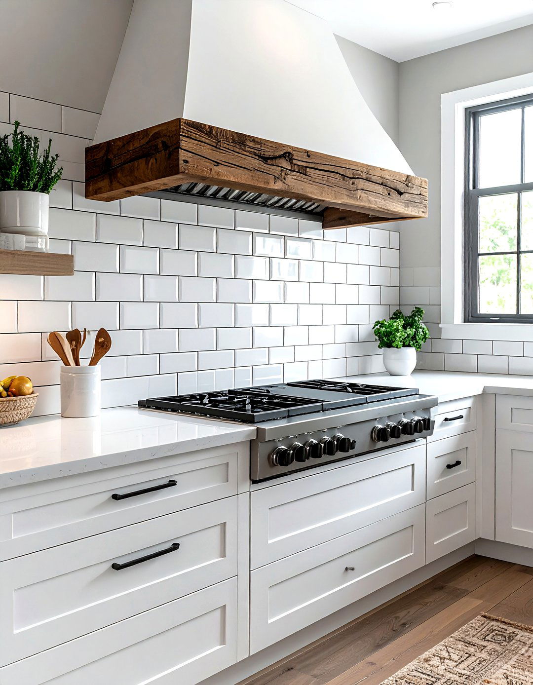 White Subway Tile Backsplash - 30 rustic modern kitchen ideas