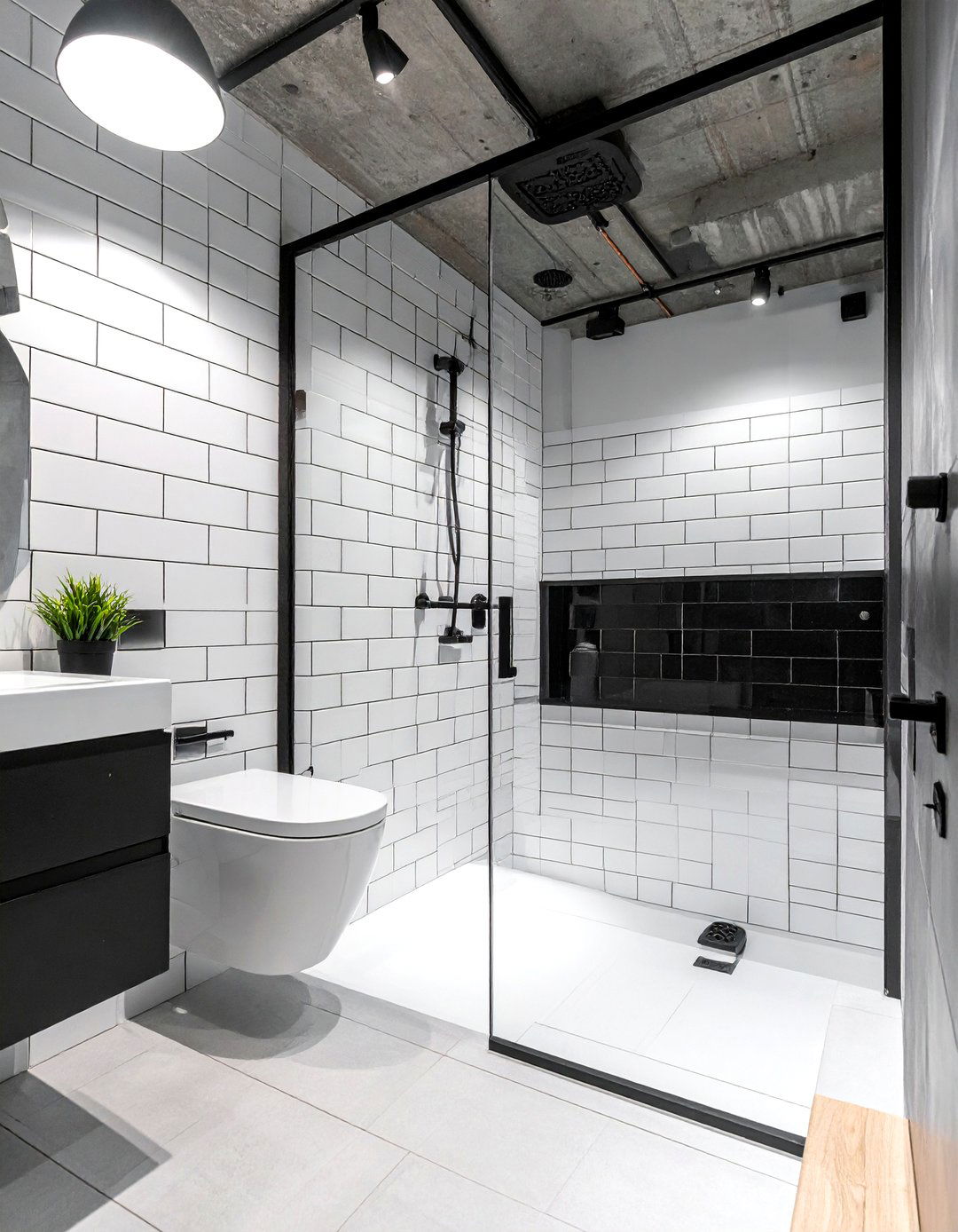 White Subway Tile Black Grout - 30 vertical subway tile bathroom ideas