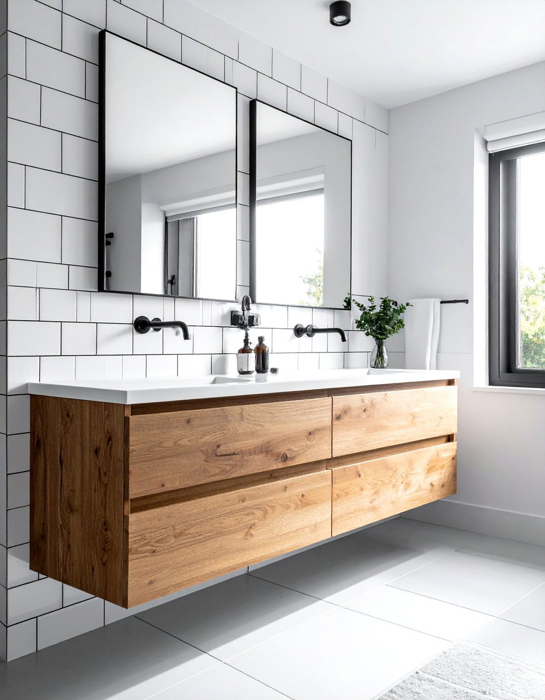 White Subway Tile Black Grout - 30 black grout bathroom ideas