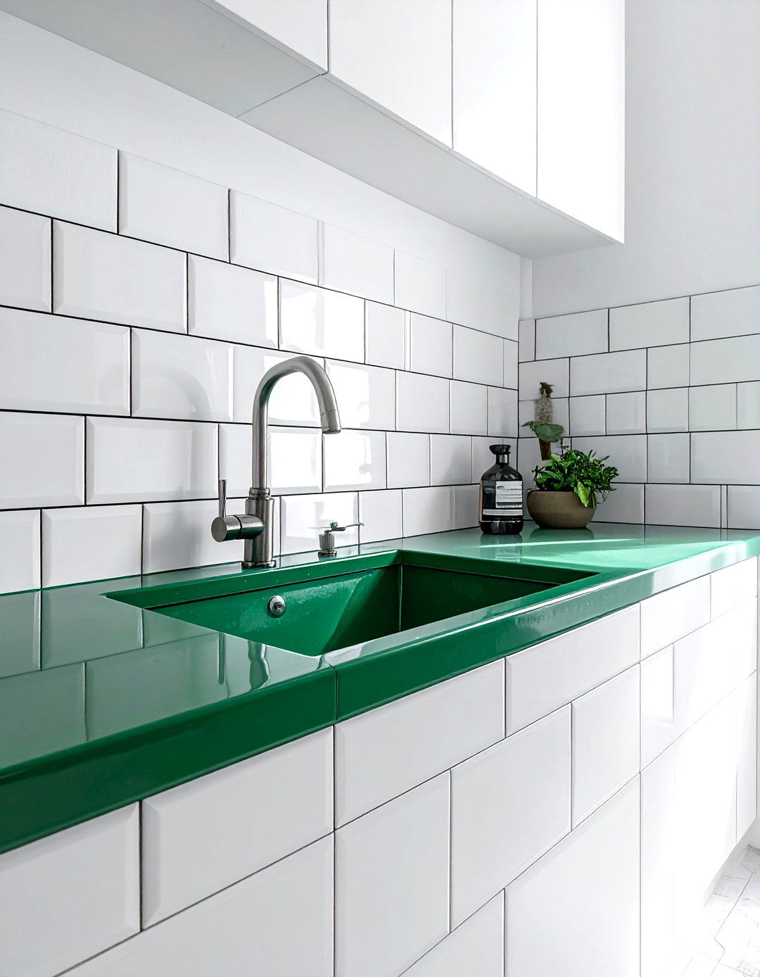 White Subway Tile Emerald Grout - 30 emerald and white bathroom ideas