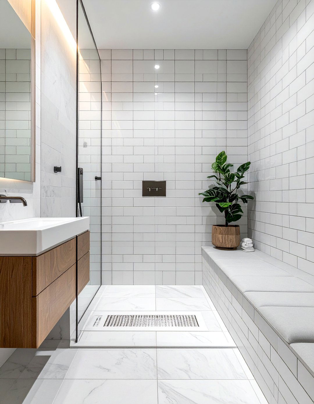 White Subway Tile Walk In Shower - 30 white subway tile bathroom ideas