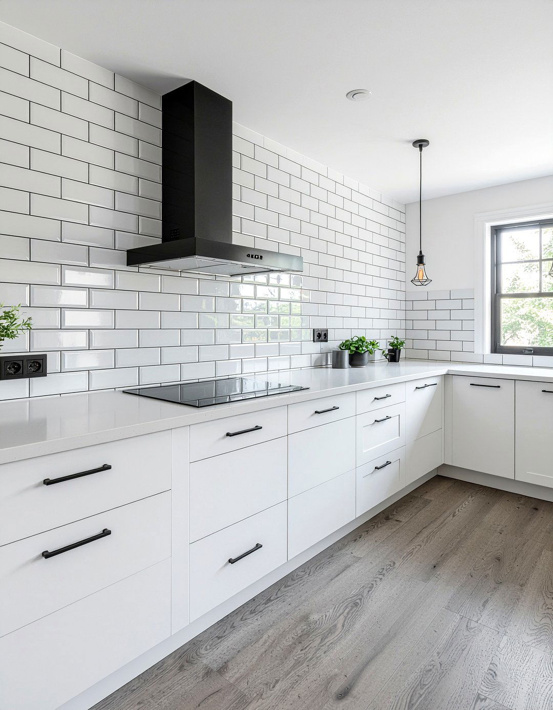 White Subway Tile Wall - 30 kitchen accent wall ideas