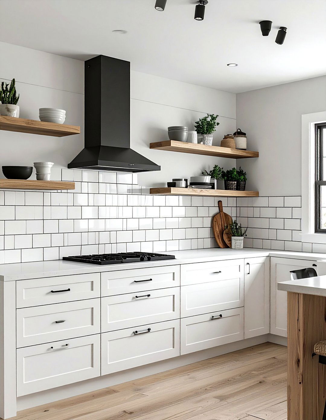 White Subway Tile With Black Grout - 30 subway tile kitchen backsplash ideas