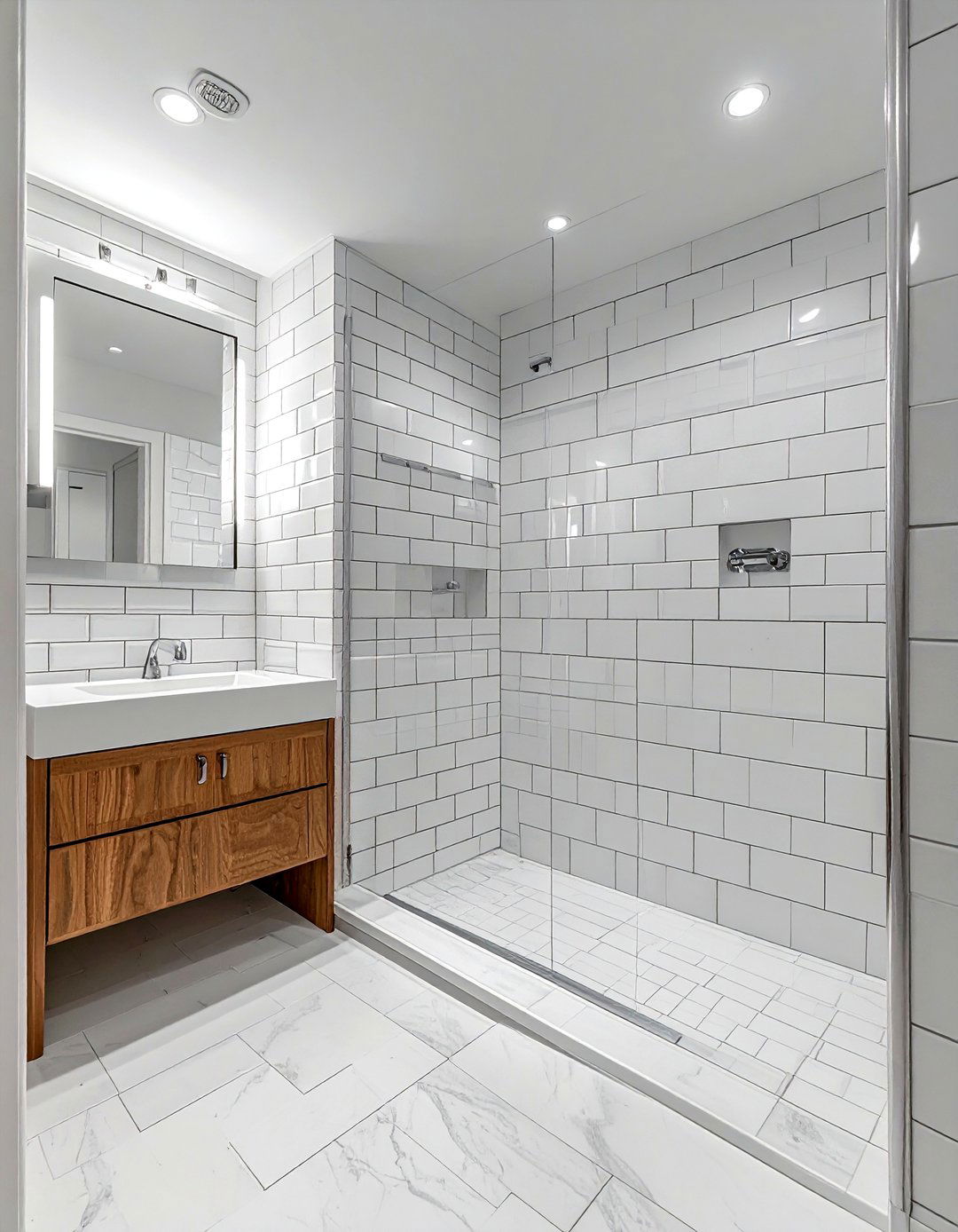 White Subway Tile - 30 airy bathroom ideas
