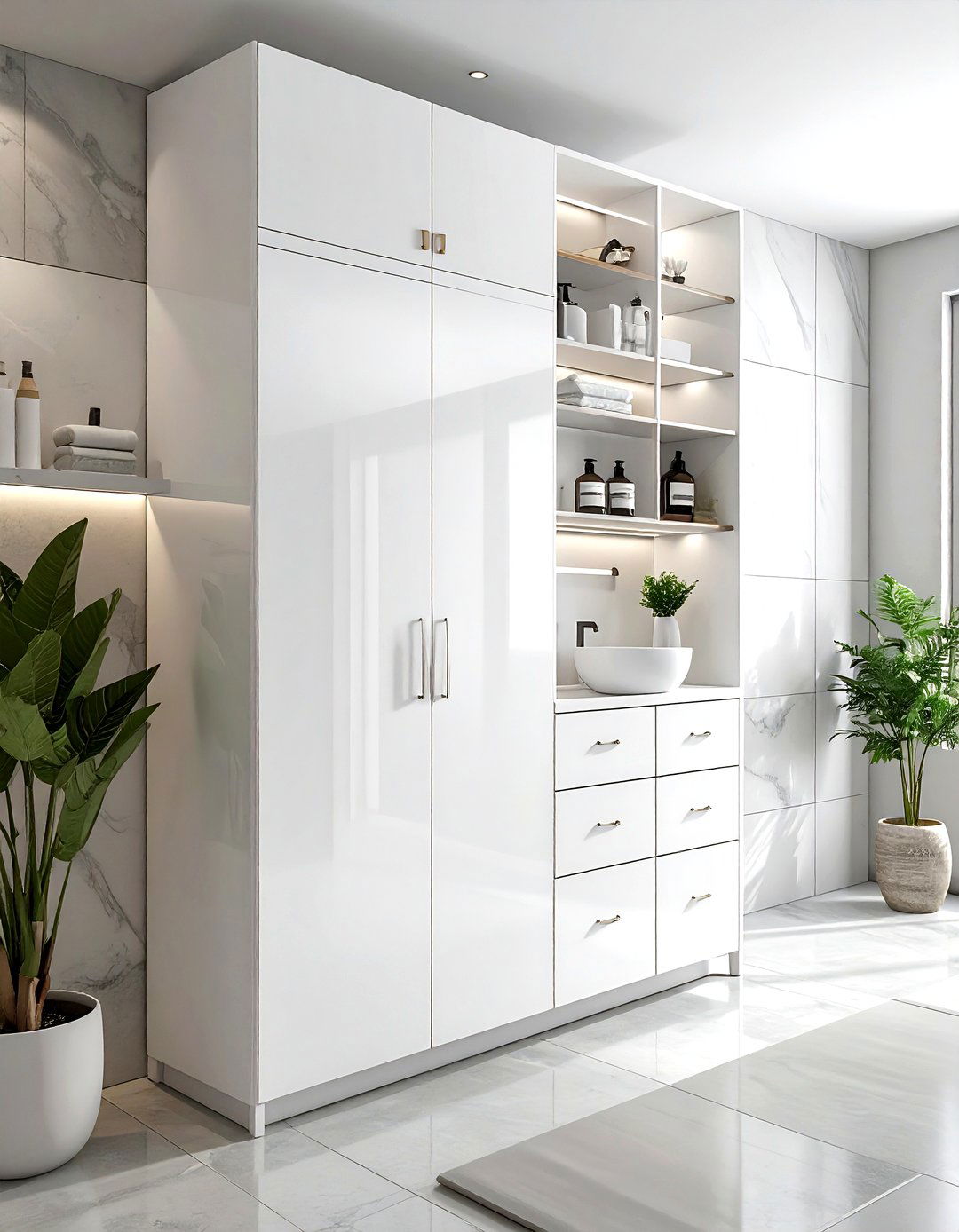 White Tall Bathroom Cabinet - 30 white bathroom furniture ideas