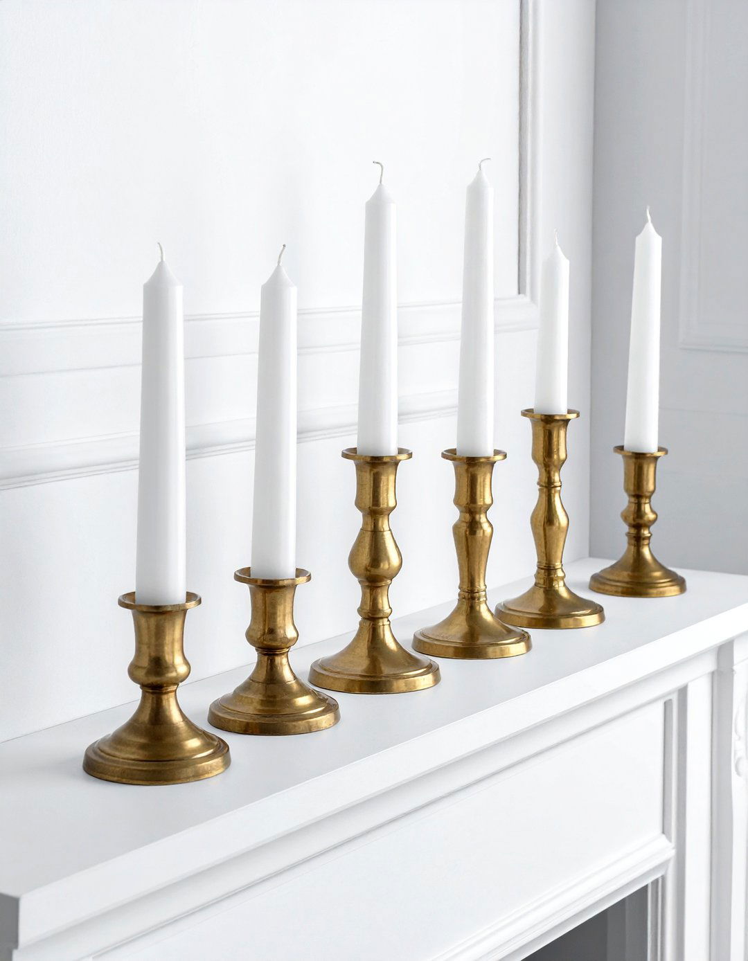 White Taper Candle - 30 white living room accessories ideas