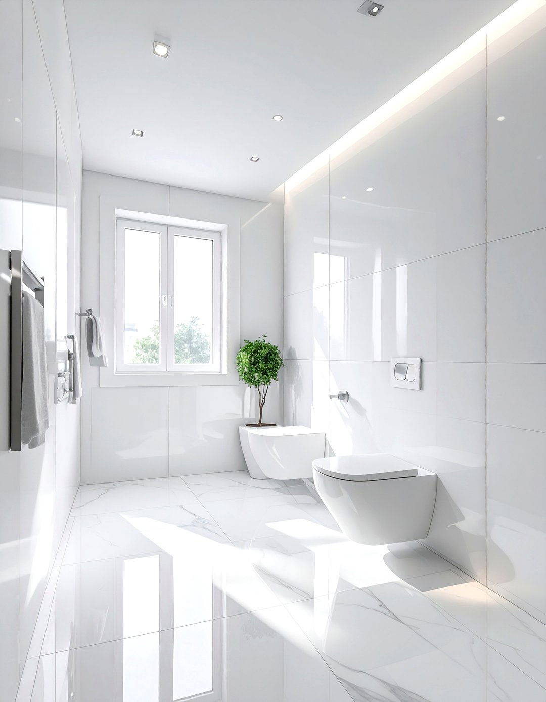 White Tile Bathroom Light Reflection - 30 bathroom natural lighting ideas