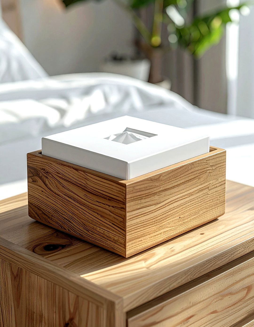 White Tissue Box Cover - 30 white bedroom accessories ideas