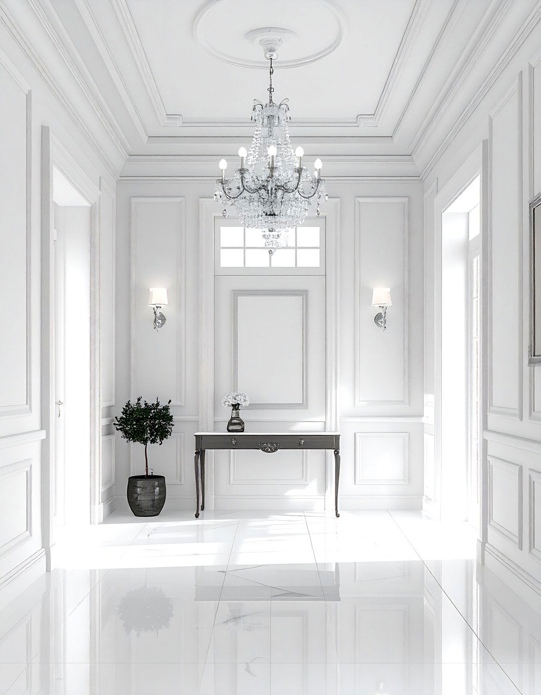 White Traditional Foyer - 30 white decor ideas