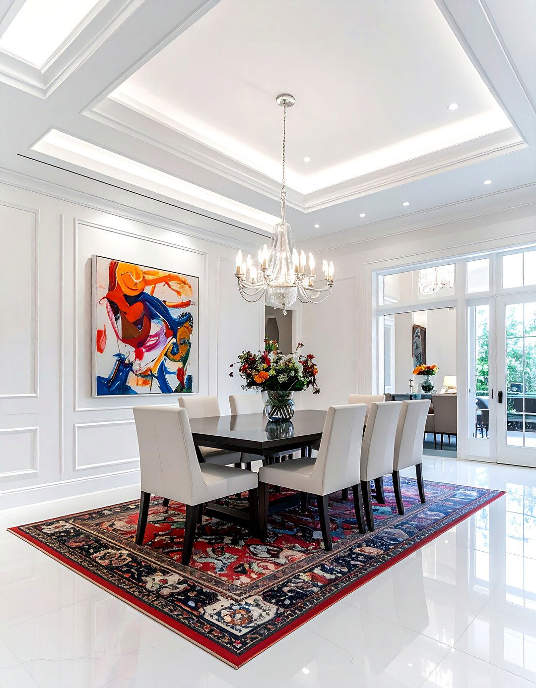 White Tray Ceiling - 30 dining room tray ceiling ideas