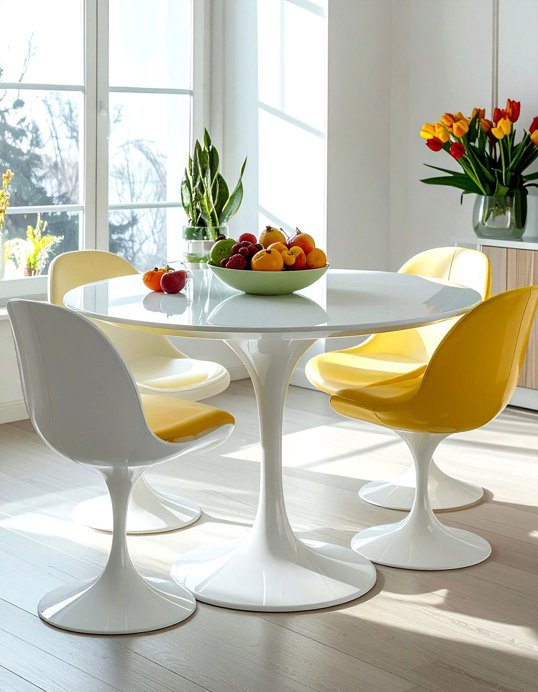 White Tulip Table - 30 white dining table ideas
