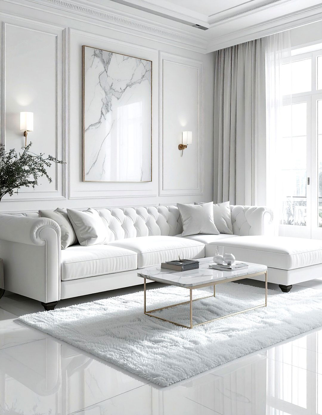 White Velvet Sofa Living Room - 30 contemporary white living room ideas