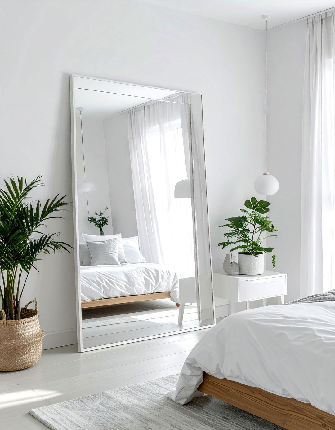 White Wall Mirror - 30 white bedroom accessories ideas