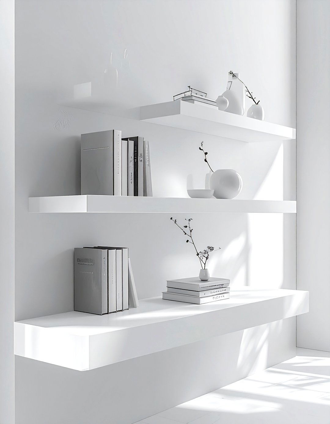 White Wall Shelf - 30 white bedroom accessories ideas