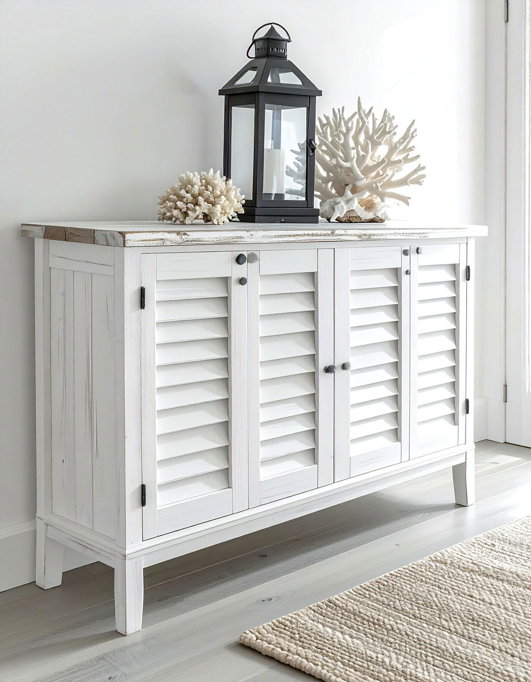 White Wash Media Console - 30 living room beach furniture ideas