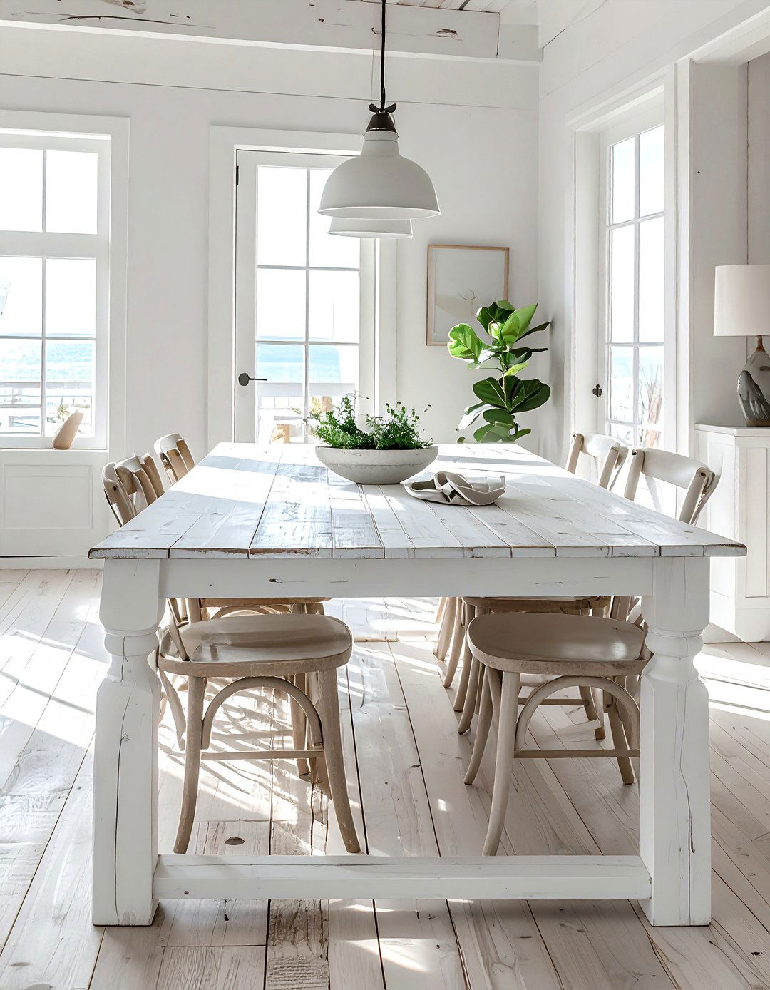 White Washed Reclaimed Wood Table - 30 reclaimed wood dining table ideas