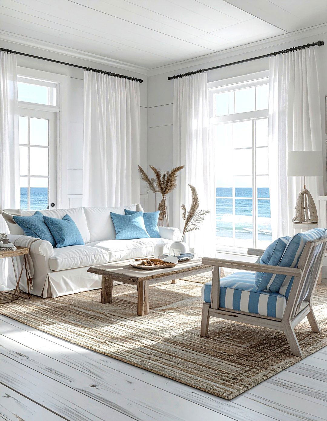 White Washed Timber - 30 living room floor design ideas